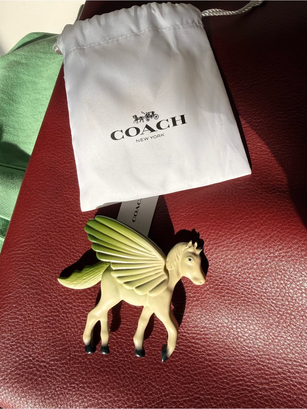 Coach Cream and Light Green Pegasus Shoe Charm